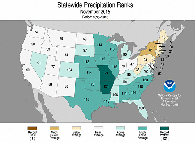 US Precipitation Ranks Graphic